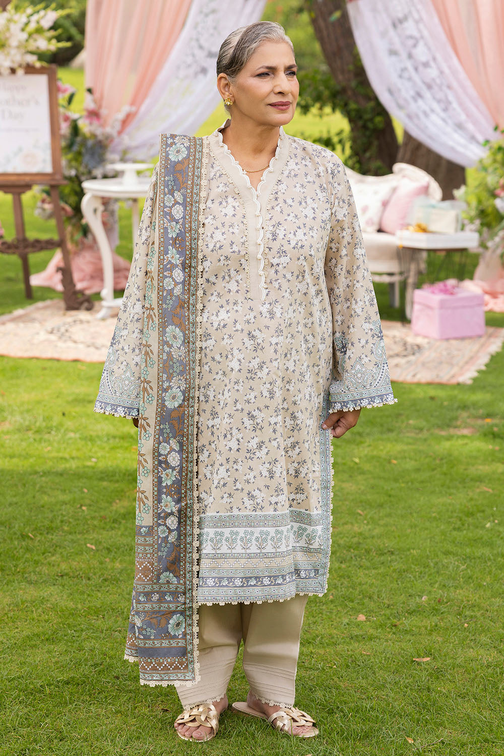 3 Piece Printed Suit