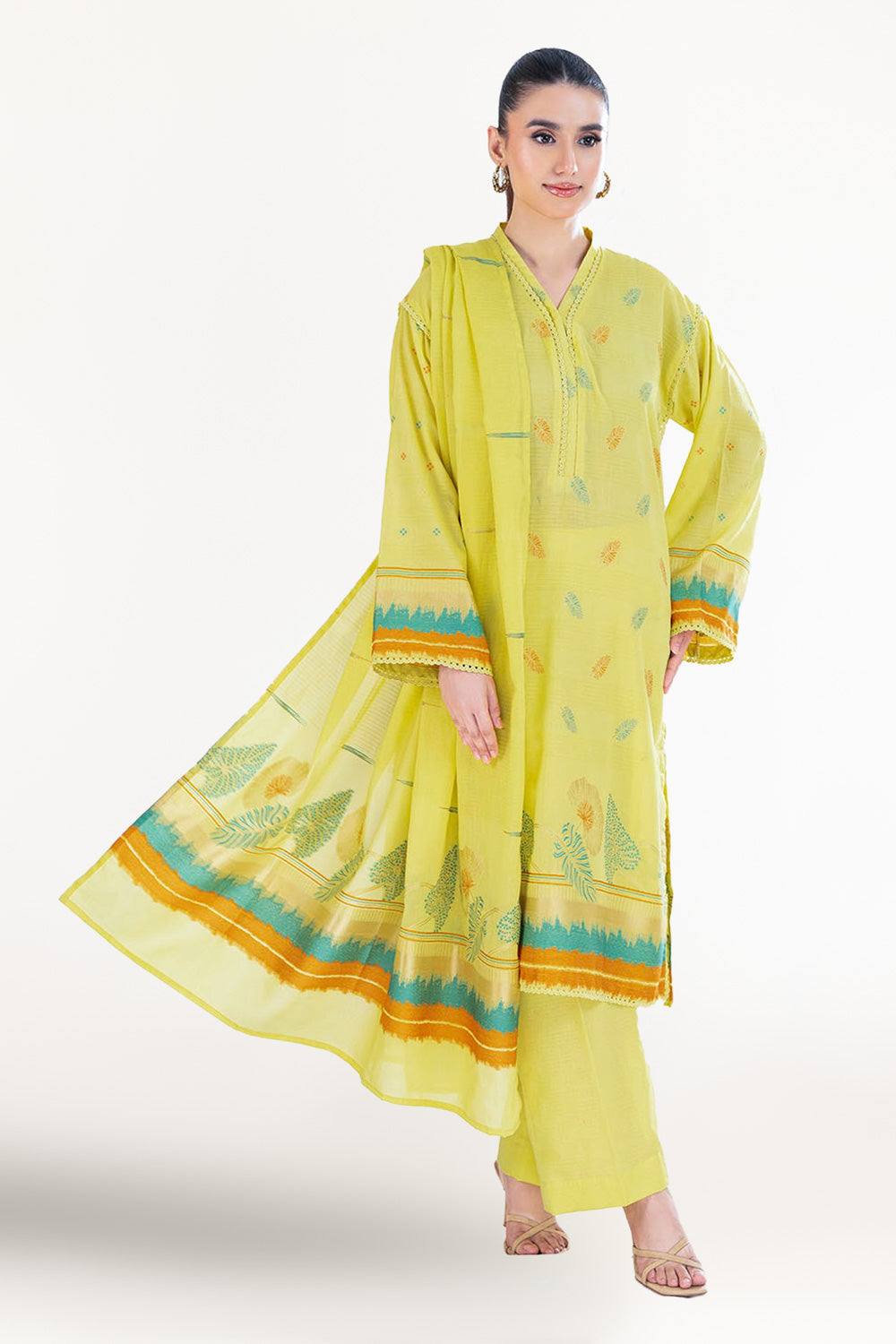 3 Piece Unstitched Jacquard Suit