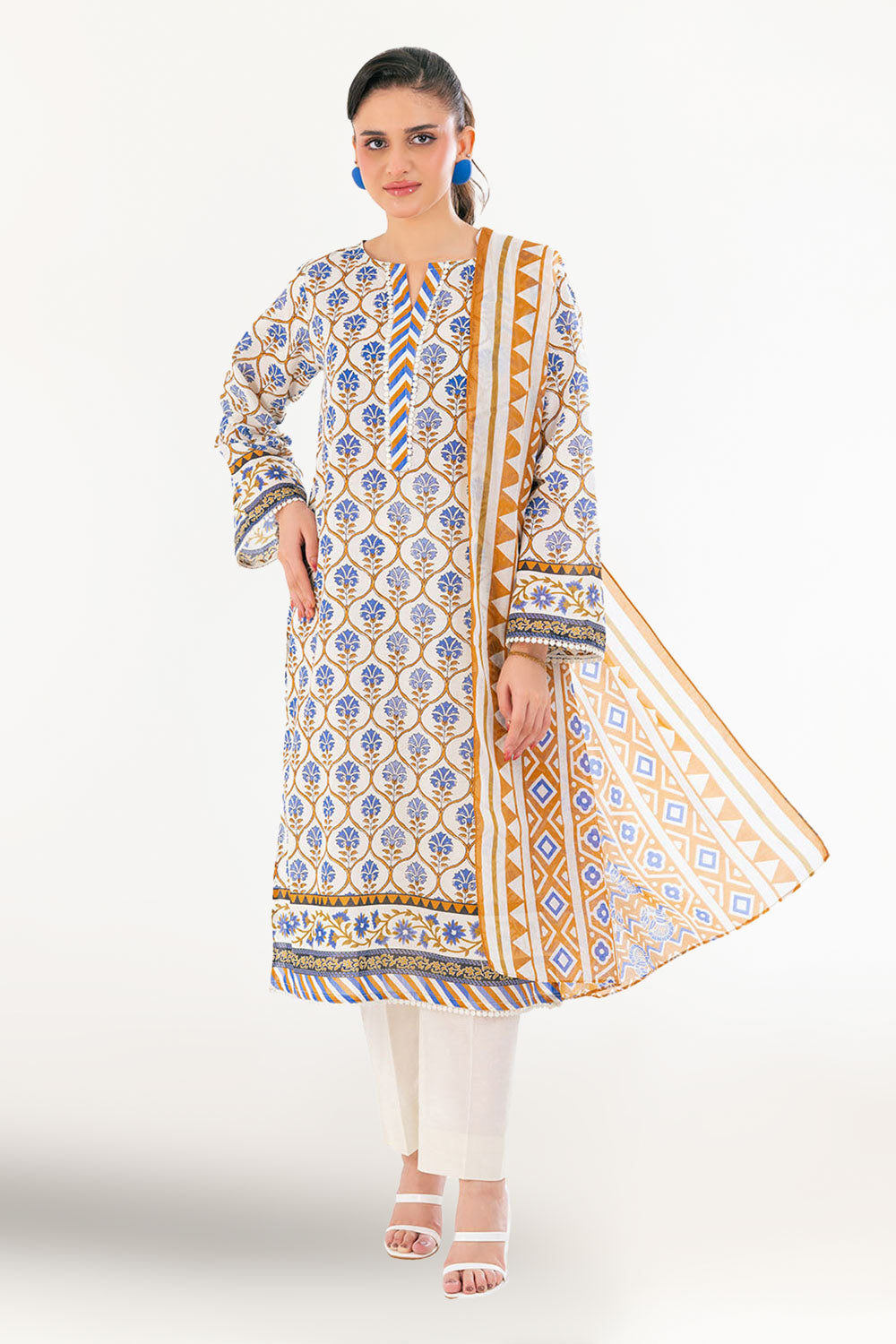 3 Piece Printed Lawn Suit with Dupatta