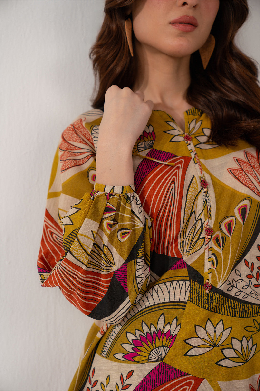 2 Piece Printed Slub Khaddar Printed Shirt (CP0218)