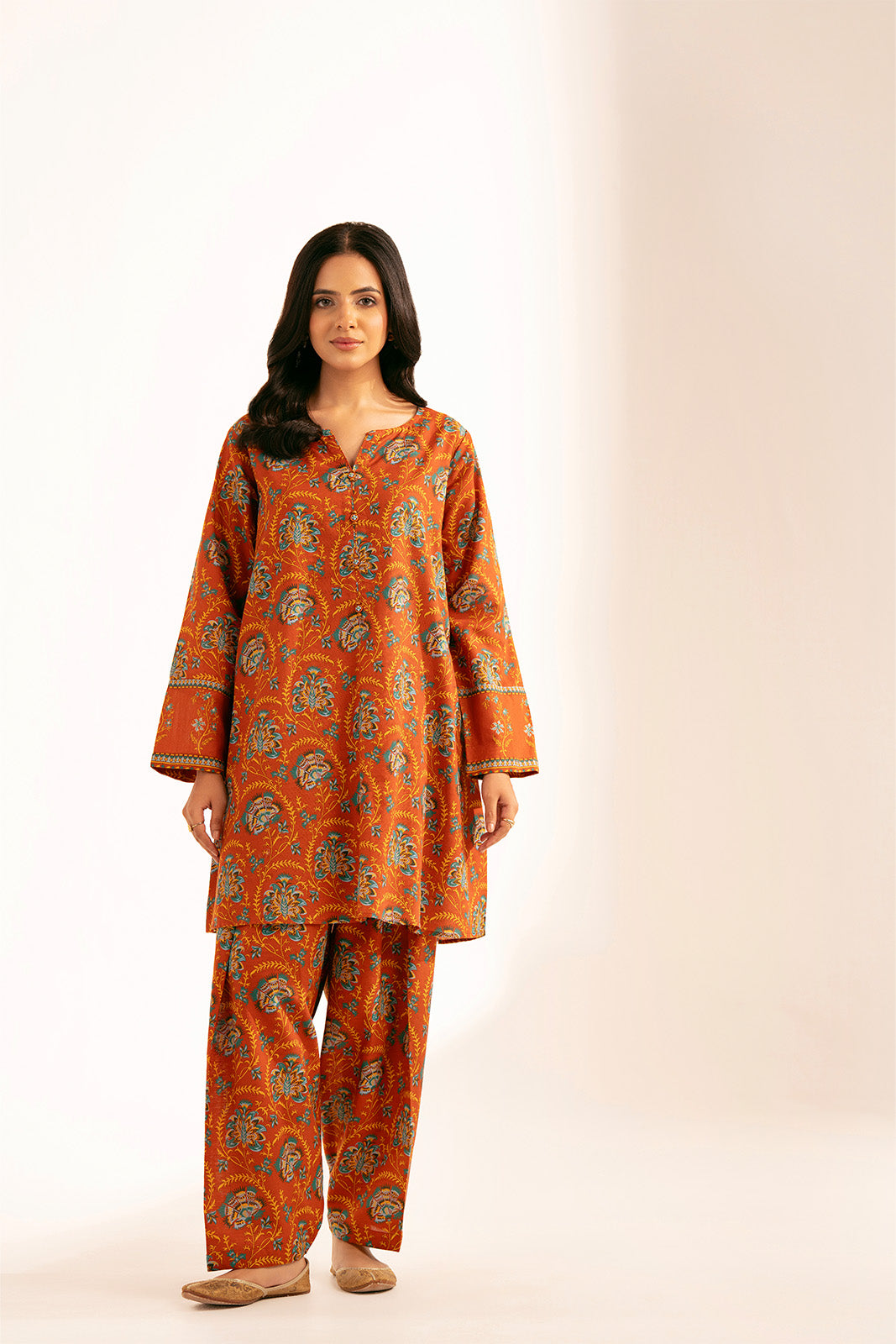 2 Piece Printed Slub Khaddar Printed Shirt (CP0224)