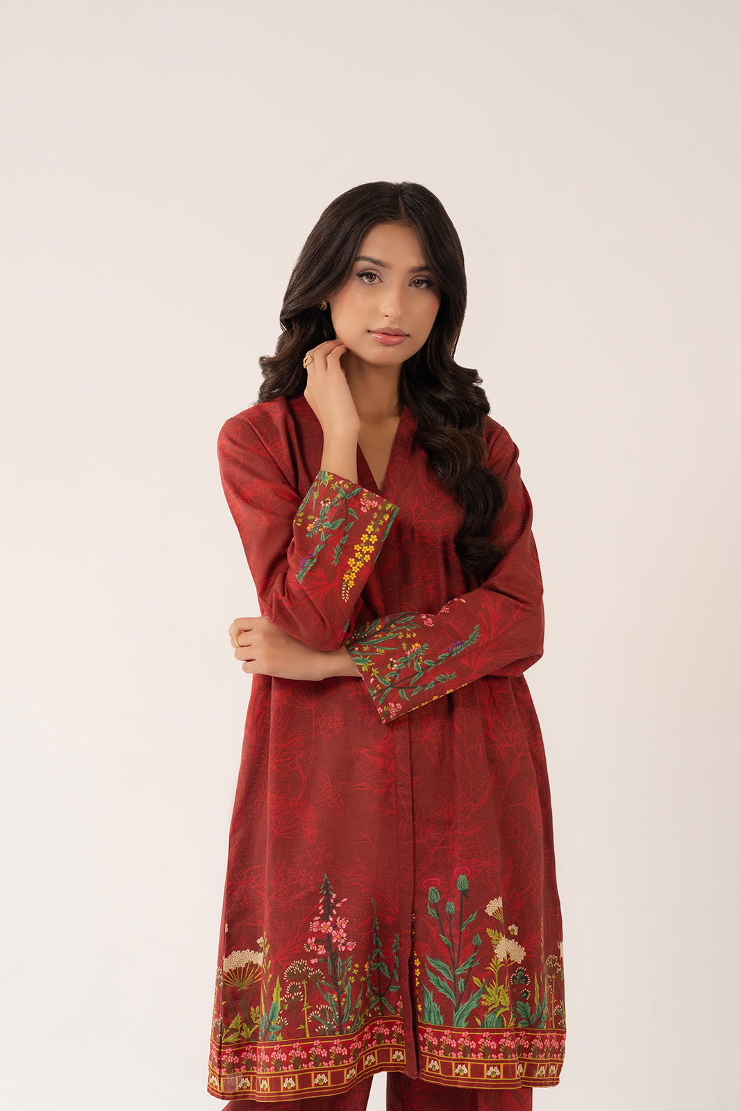 2 Piece Printed Slub Khaddar Printed Shirt (CP0258)