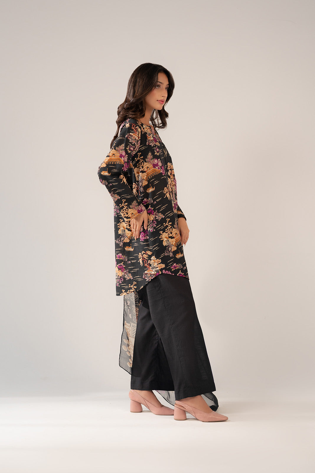 3 Piece Printed Slub Khaddar Printed Suit (CP0260)