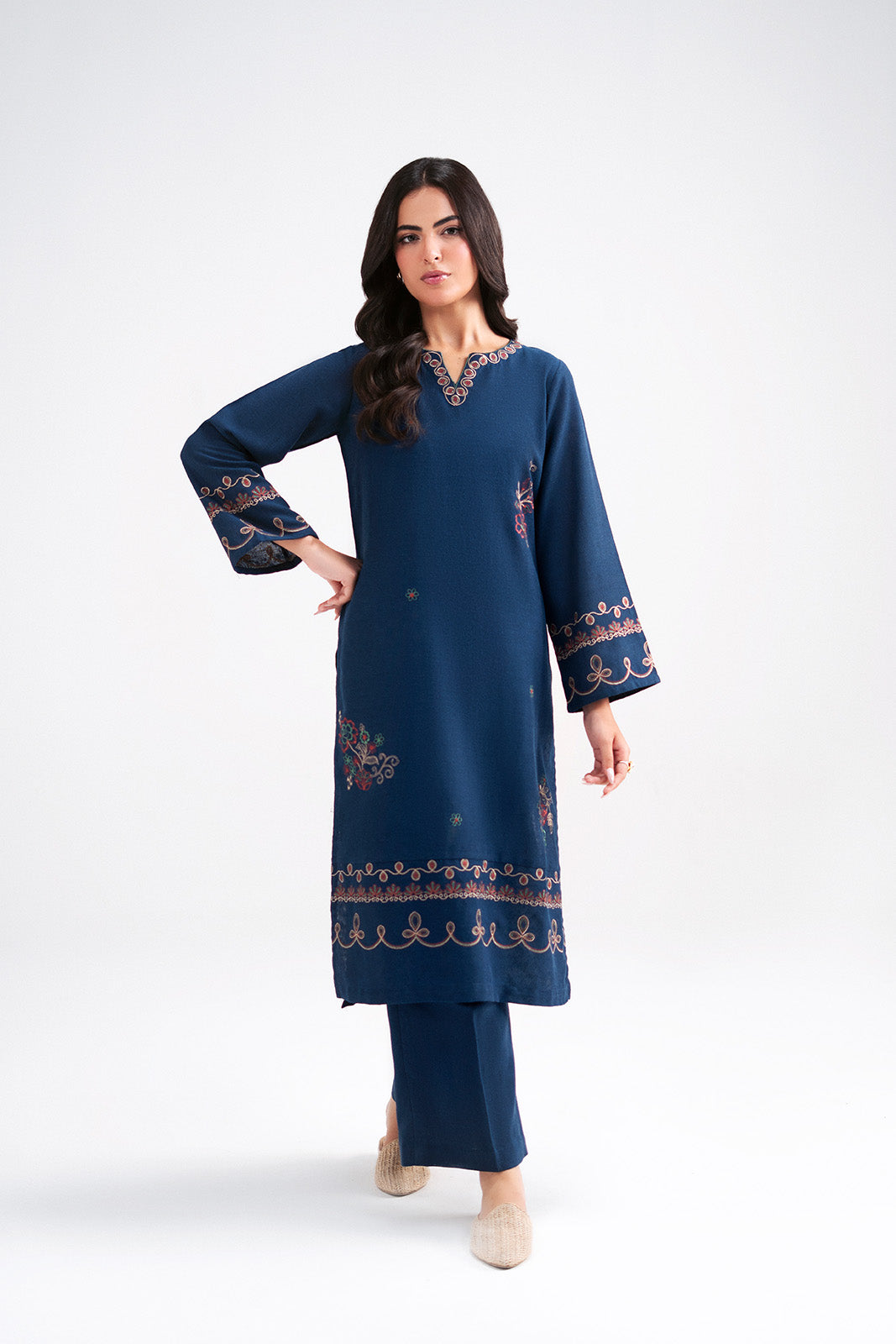 2 Piece Cotton Karandi Embroidered Suit (CP0570)