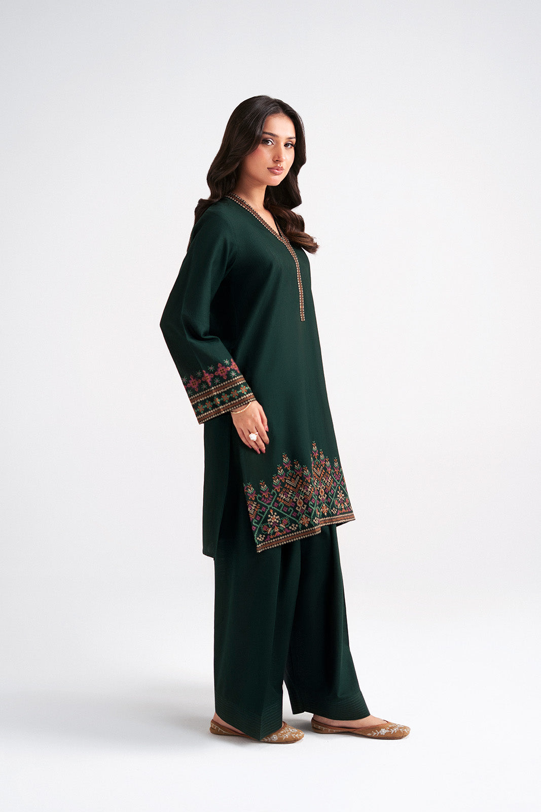 2 Piece Slub Khaddar Embroidered Suit (CP0585)