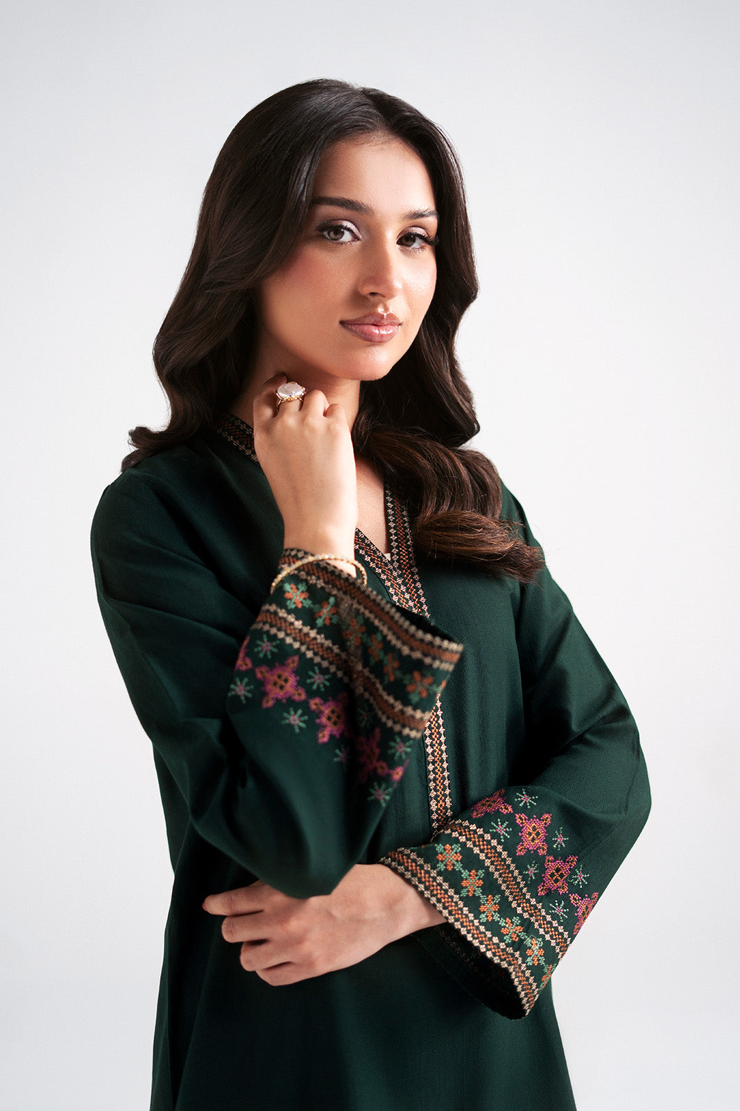 2 Piece Slub Khaddar Embroidered Suit (CP0585)