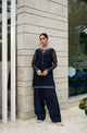 SS24DA-2416 NAVY BLUE 2PCS EMBROIDERED KURTA WITH SHALWAR