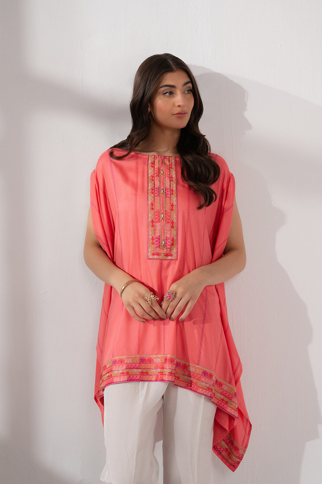 1 Piece Linen Viscose Embroidered Shirt (CS0178)