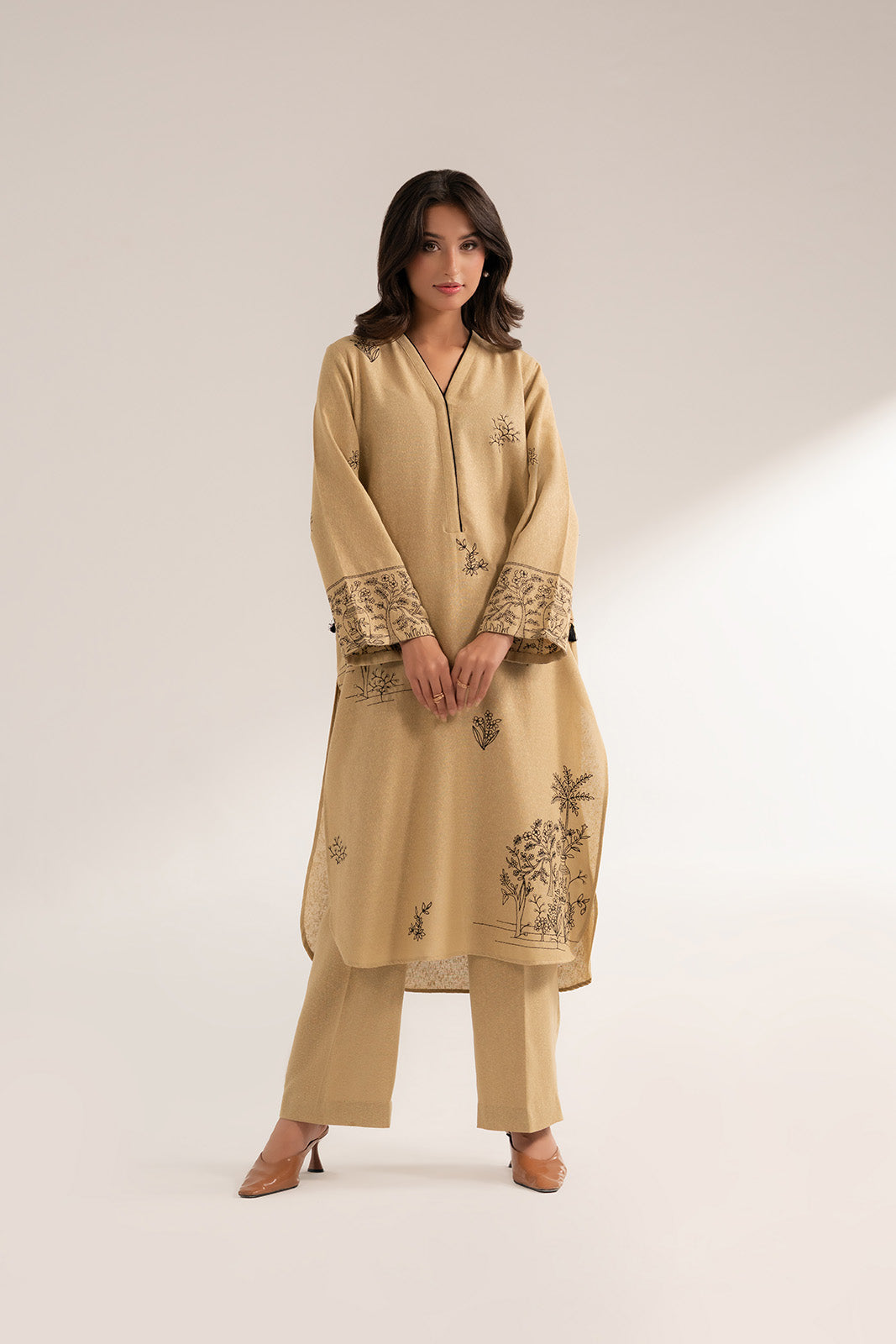 2 Piece Cotton Karandi Embroidered Shirt (CS0284)
