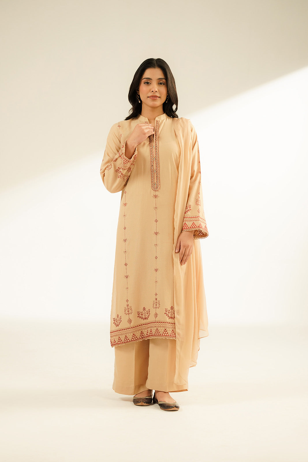 3 Piece Lawn Karandi Embroidered Suit (CS0406)