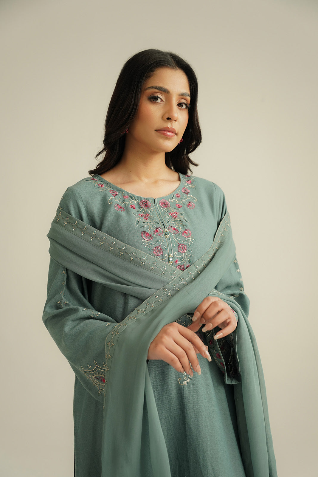 3 Piece Lawn Karandi Embroidered Suit (CS0464)