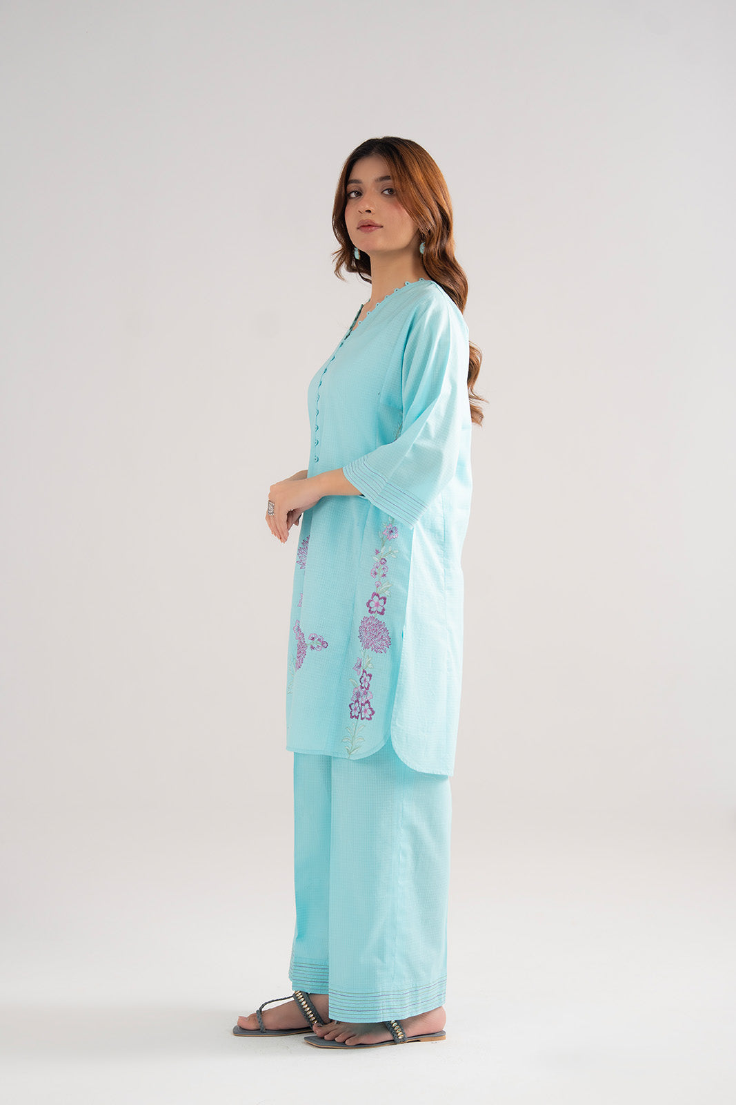 2 Piece Cotton Rip Stop Embroidered Suit (CS0465)
