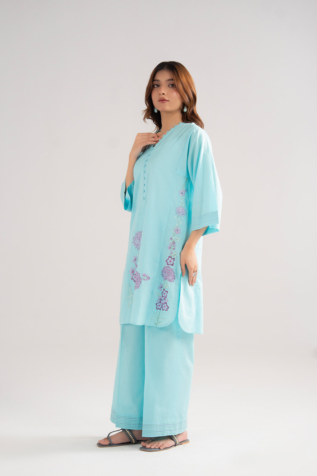 2 Piece Cotton Rip Stop Embroidered Suit (CS0465)