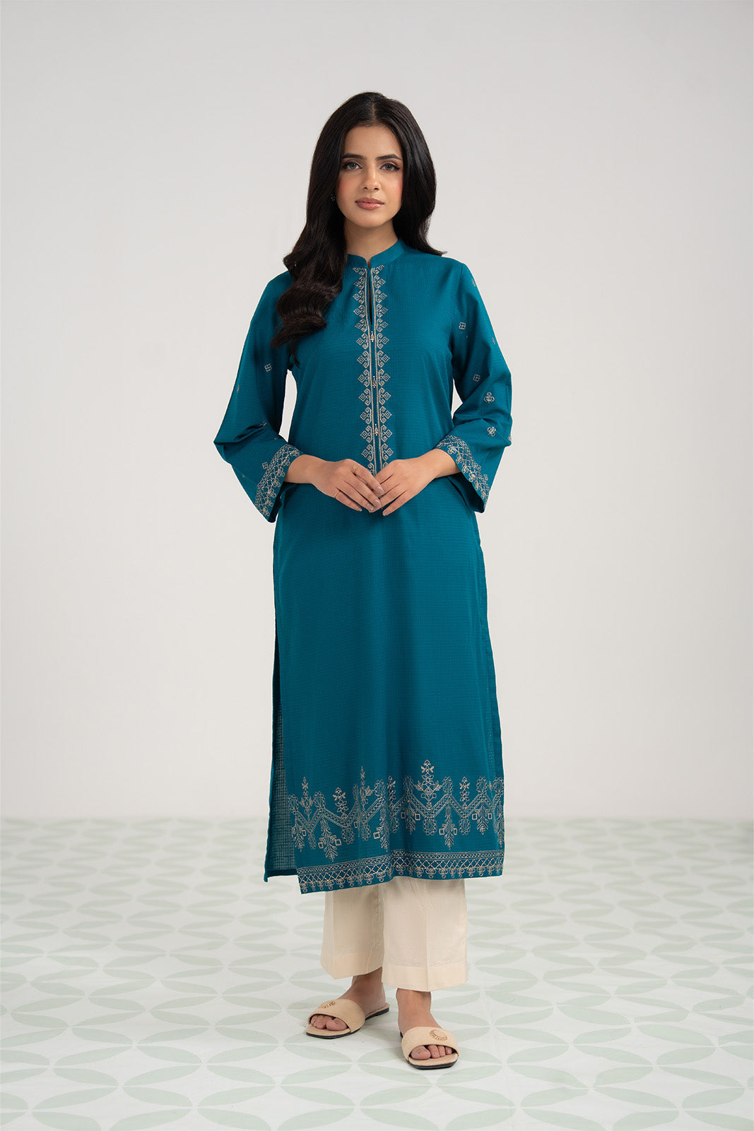 1 Piece Cotton Rip Stop Embroidered Shirt (CS0479)