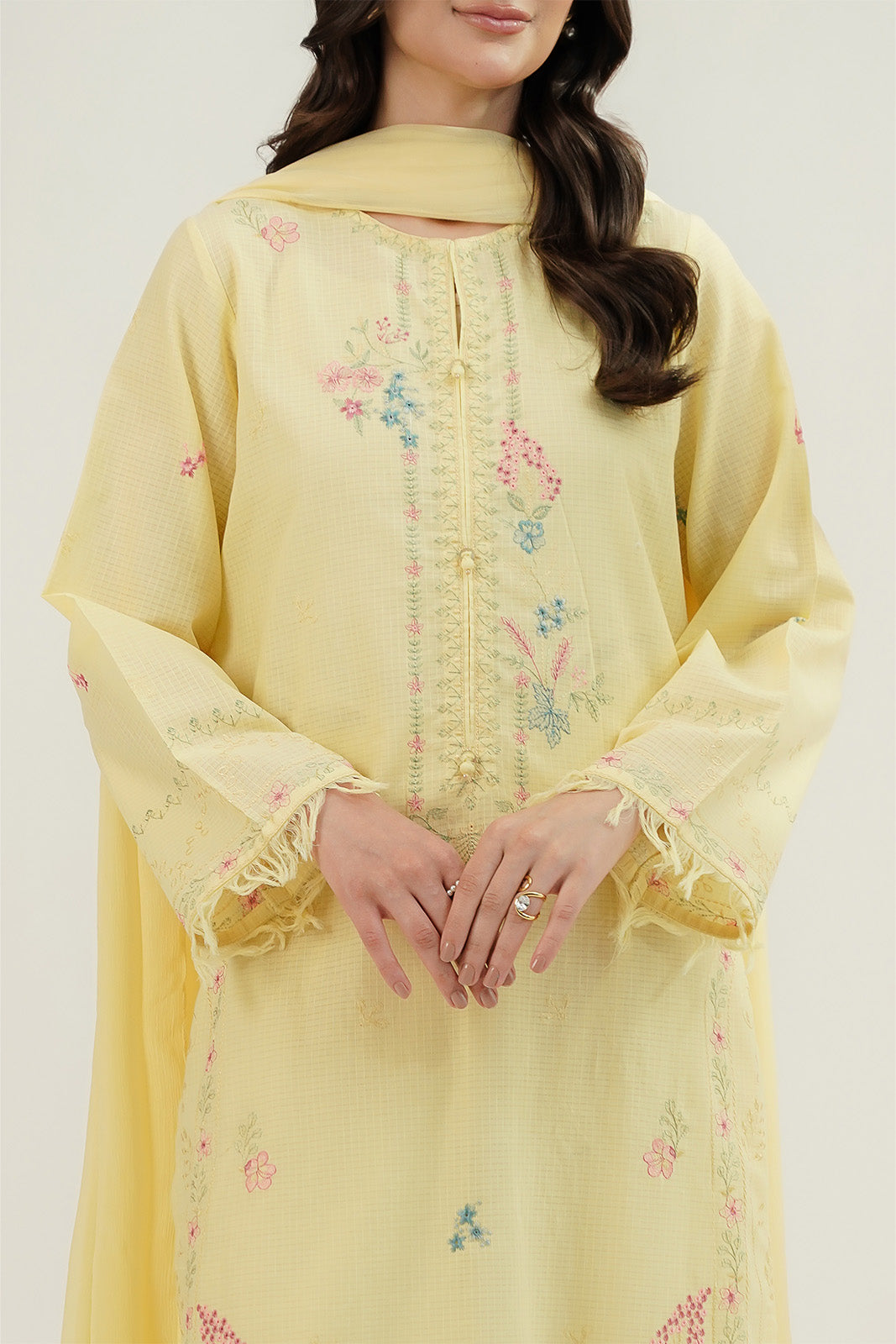 3 Piece Cotton Rip Stop Embroidered Suit (CS0534)