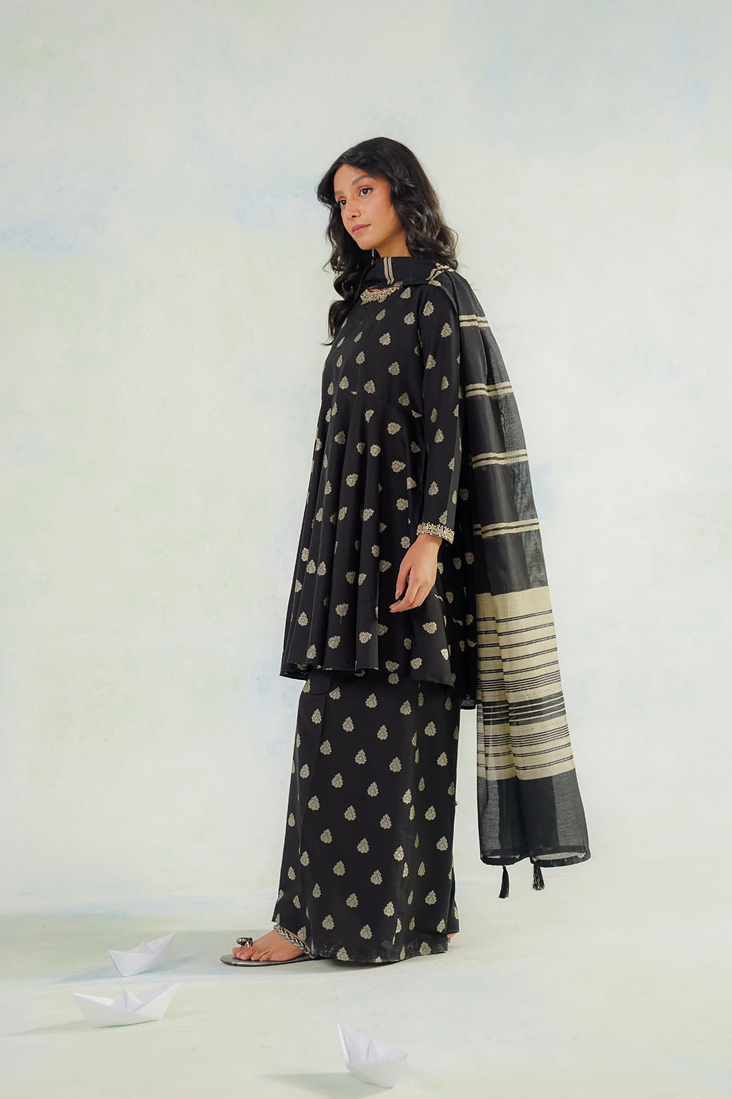 3 Piece Cotton Silk Embroidered Suit (CS0609)