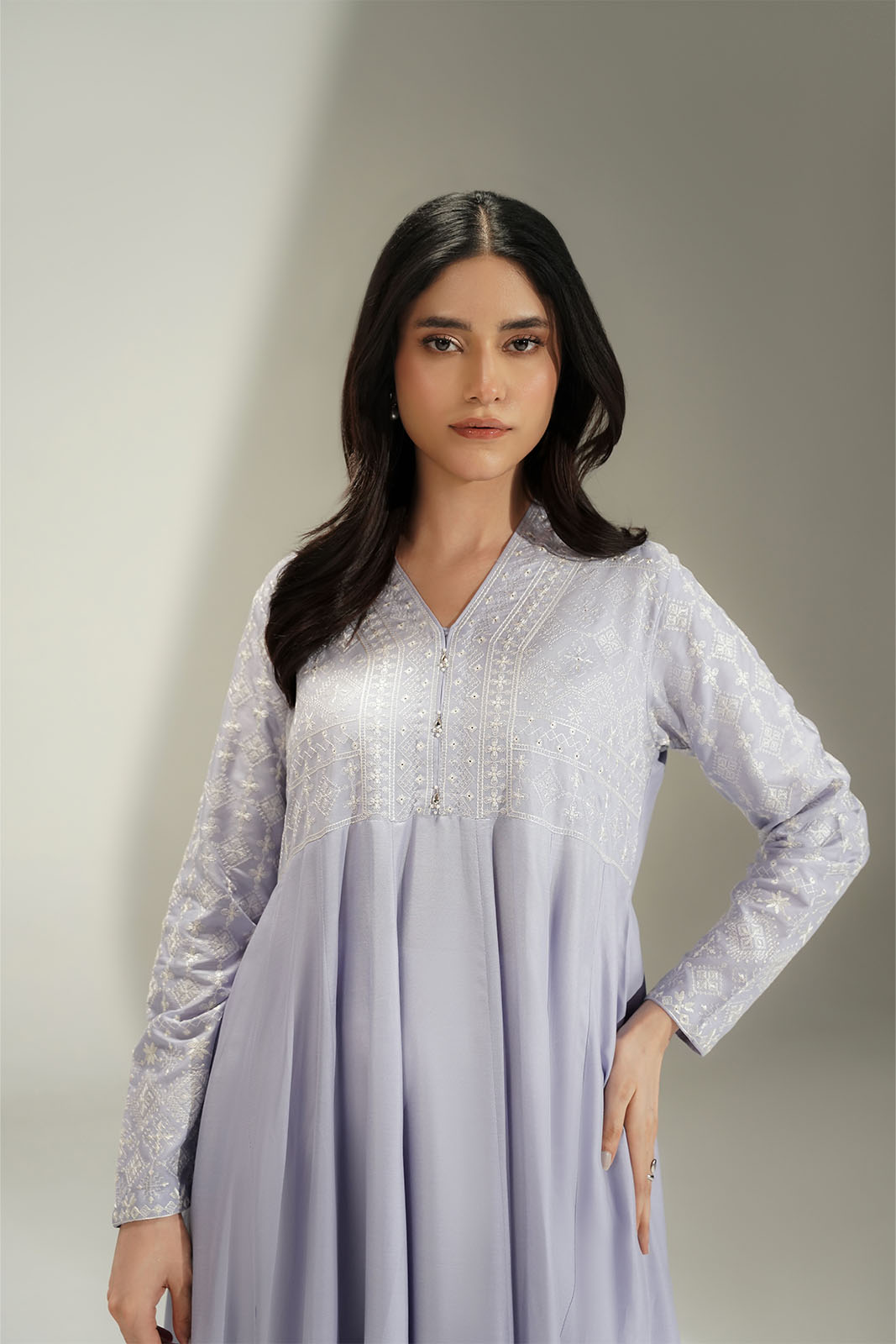 1 Piece Lawn Embroidered Flared Frock (CS0617)