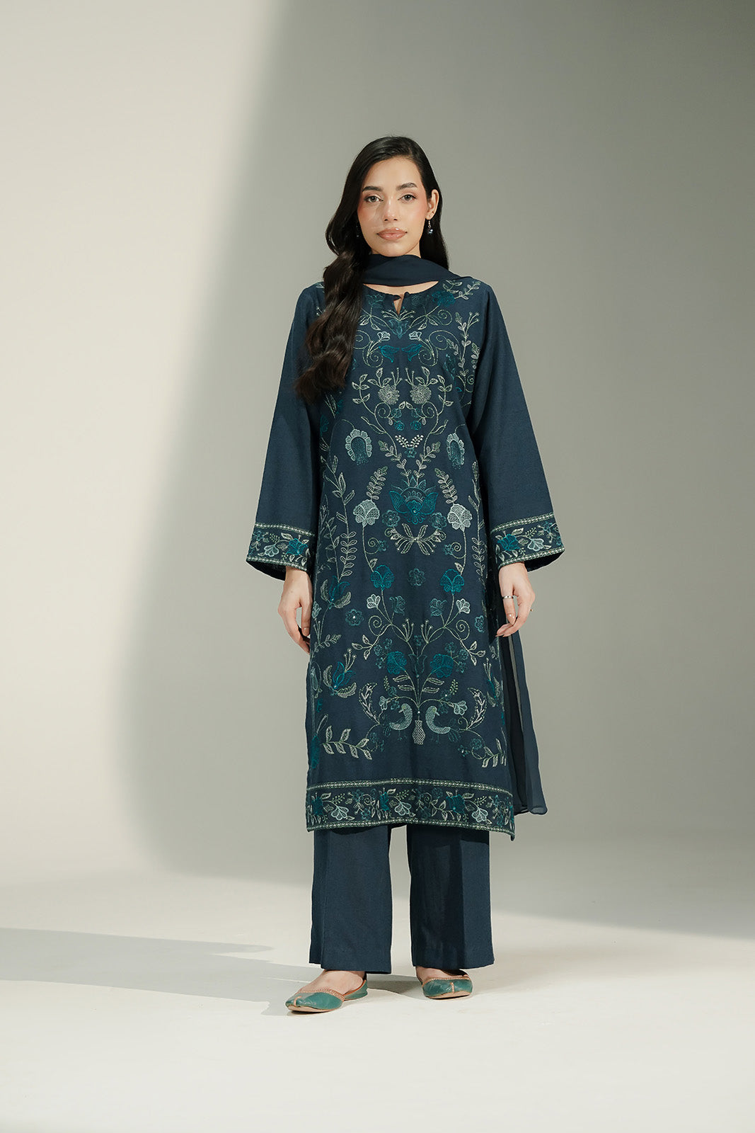 3 Piece Cotton Karandi Embroidered Suit (CS0724)