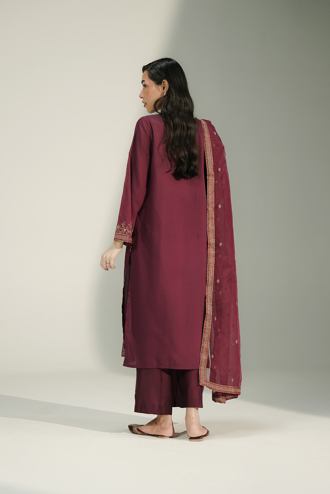 3 Piece Cotton Silk Embroidered Suit (CS0734)