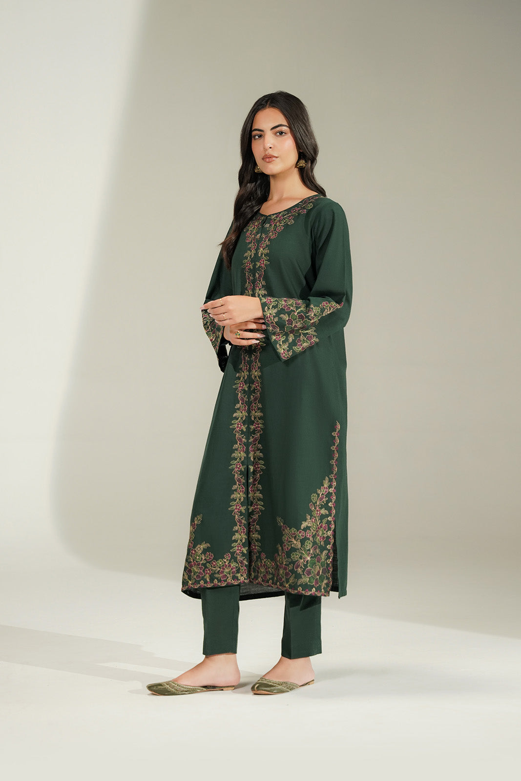 2 Piece Slub Khaddar Embroidered Suit (CS0758)
