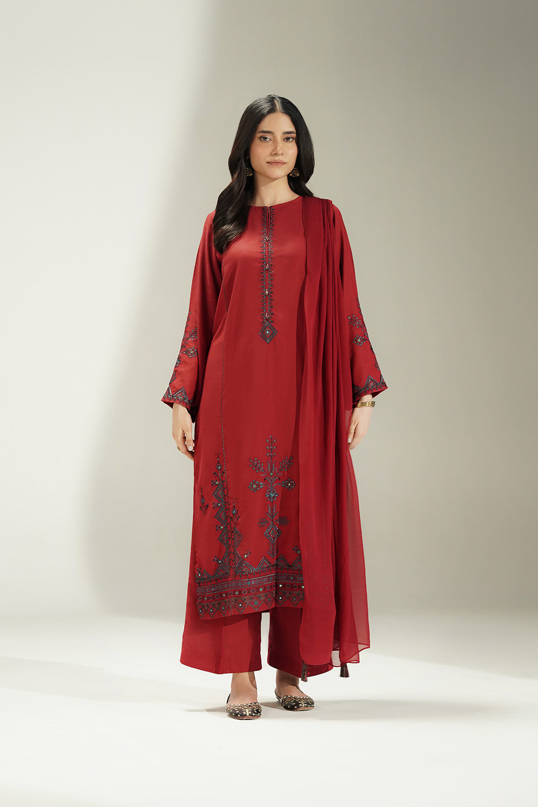 3 Piece Lawn Karandi Embroidered Suit (CS0759)