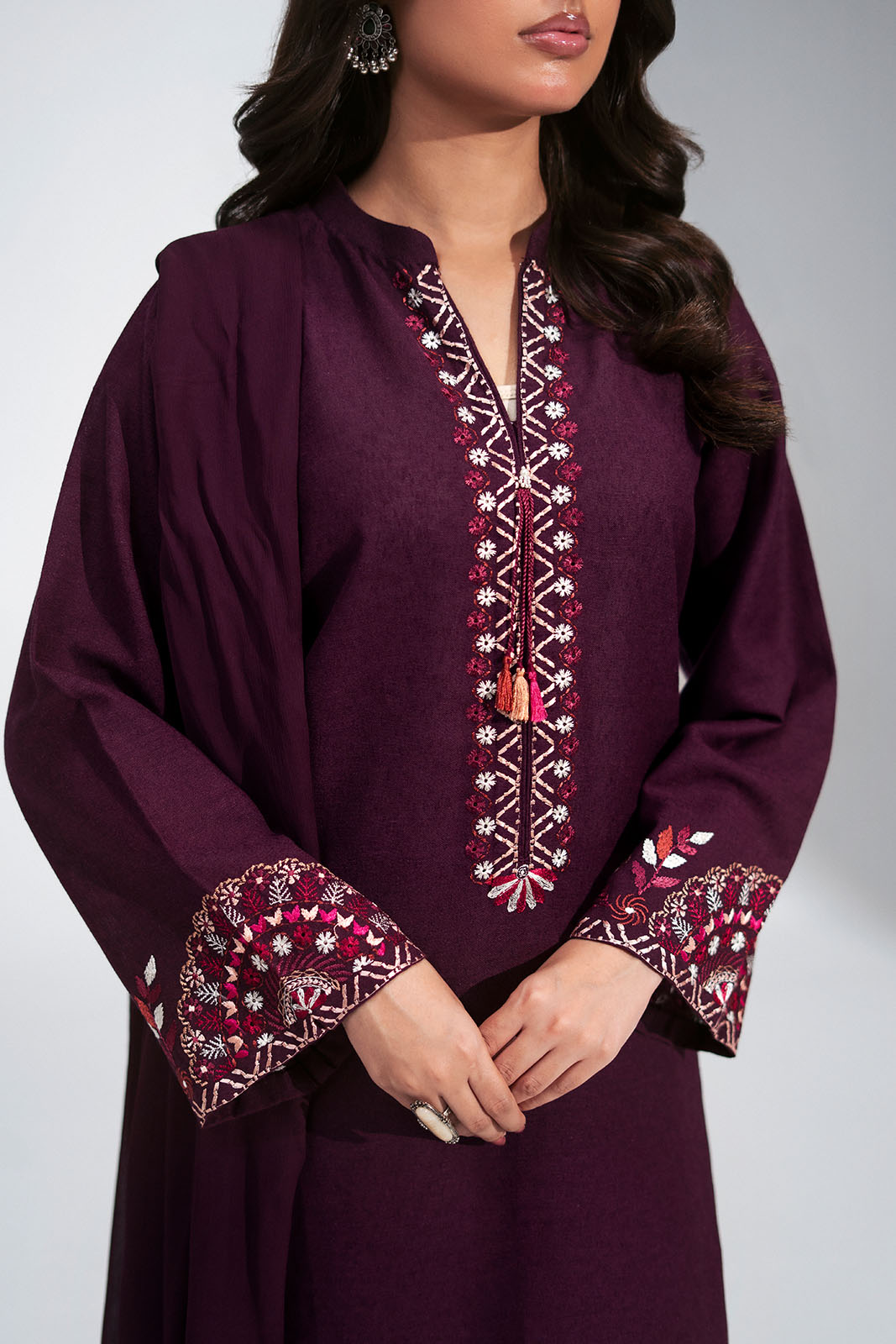 3 Piece Cotton Karandi Embroidered Suit (CS0772)
