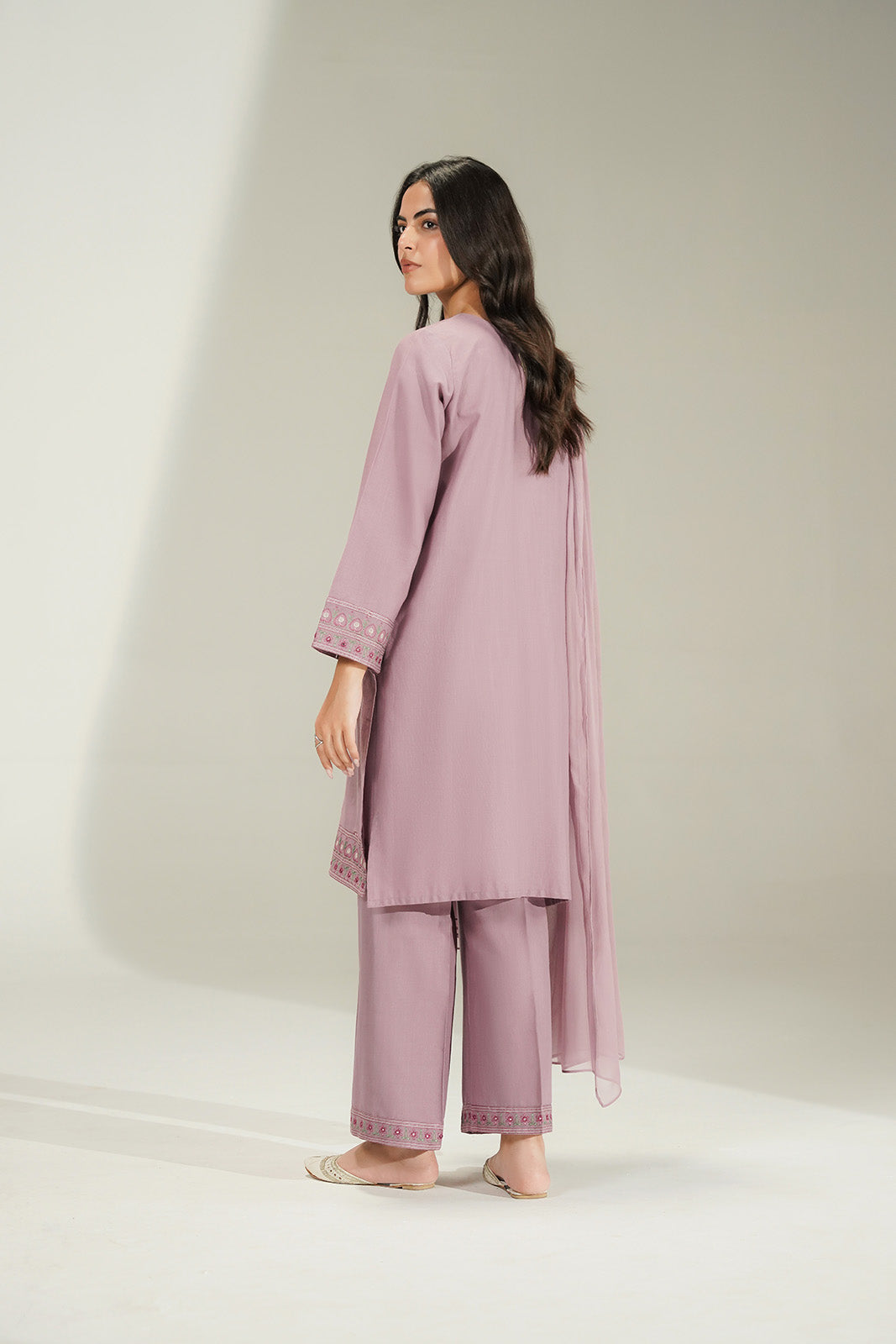 3 Piece Slub Khaddar Embroidered Suit (CS0781)