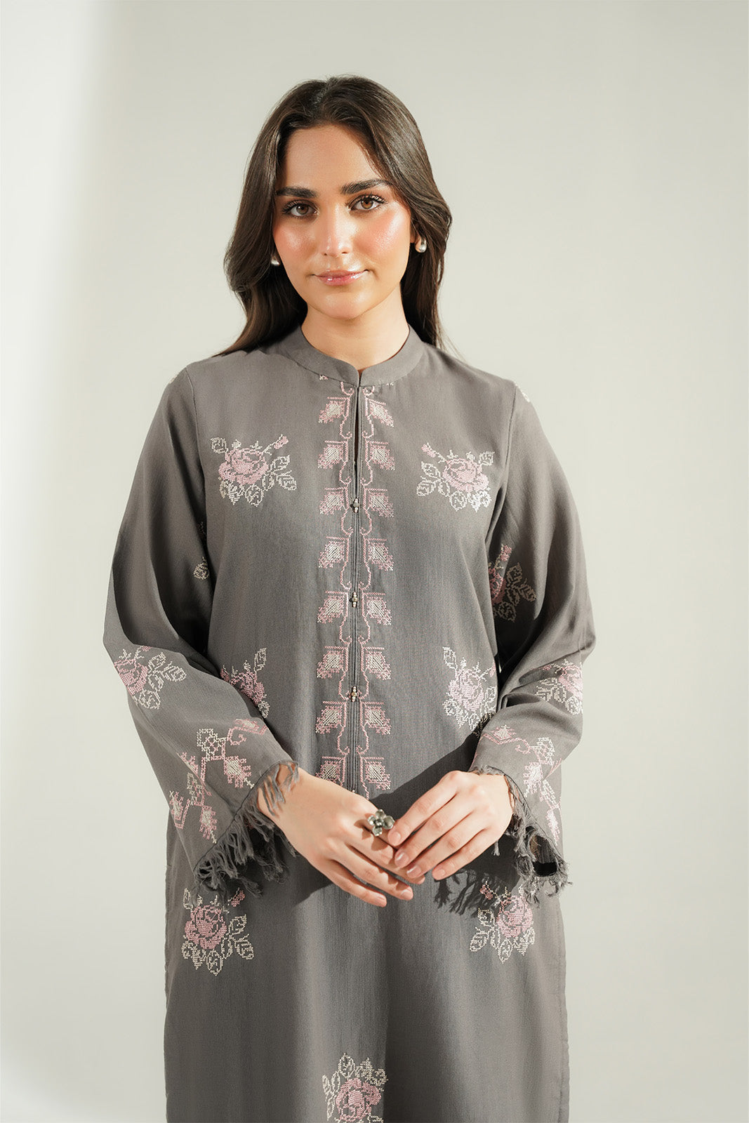 2 Piece Slub Khaddar Embroidered Suit (CS0786)