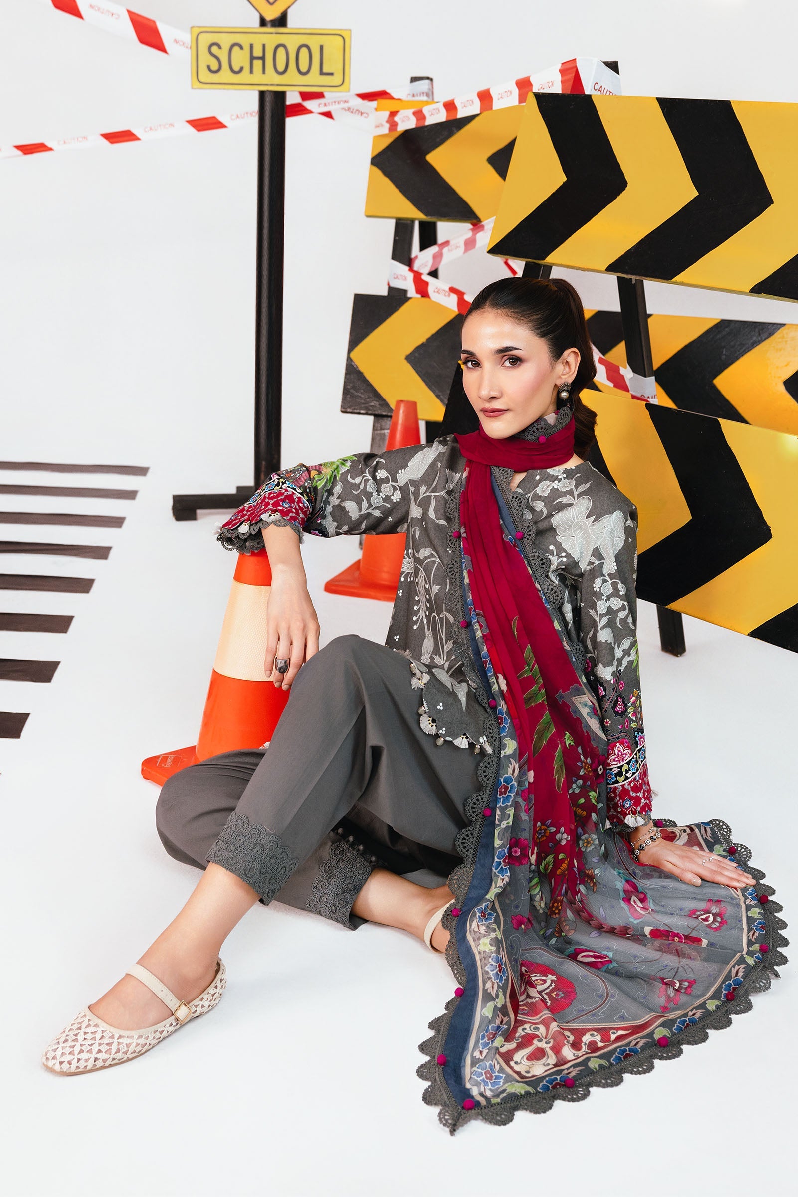 3 Pc Unstitched Printed Marina Twill Suit