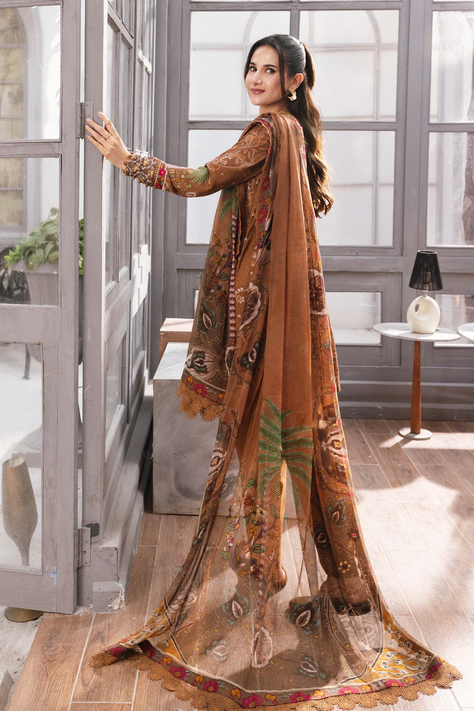 3 Pc Unstitched Printed Marina Twill Suit