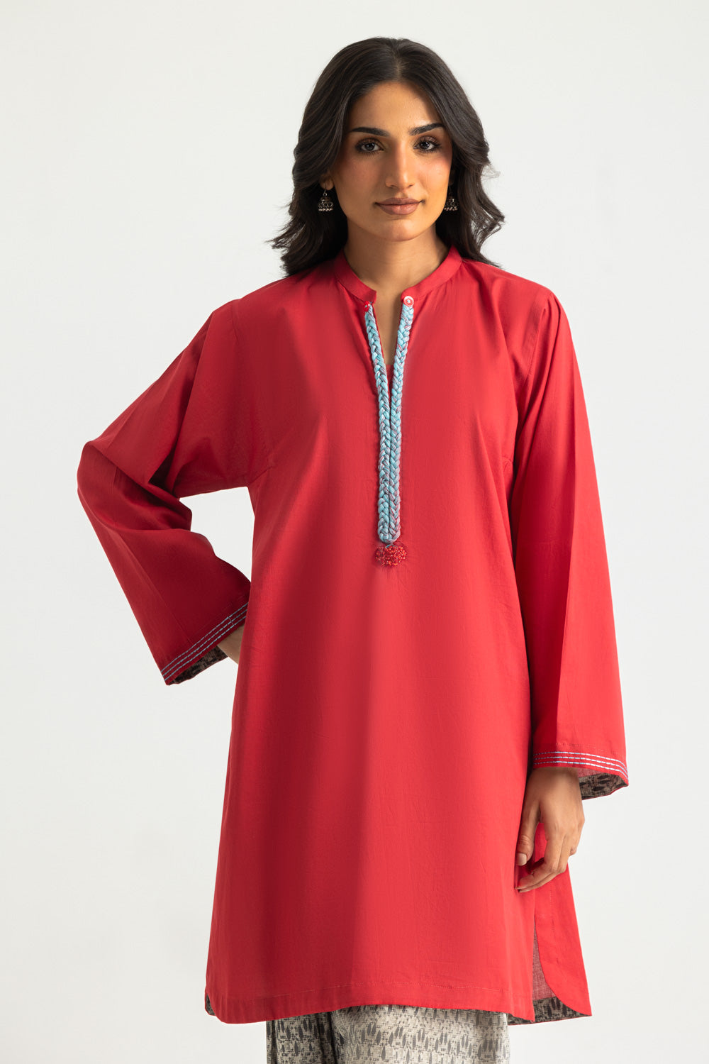 Cambric Dyed Shirt And Printed Trouser