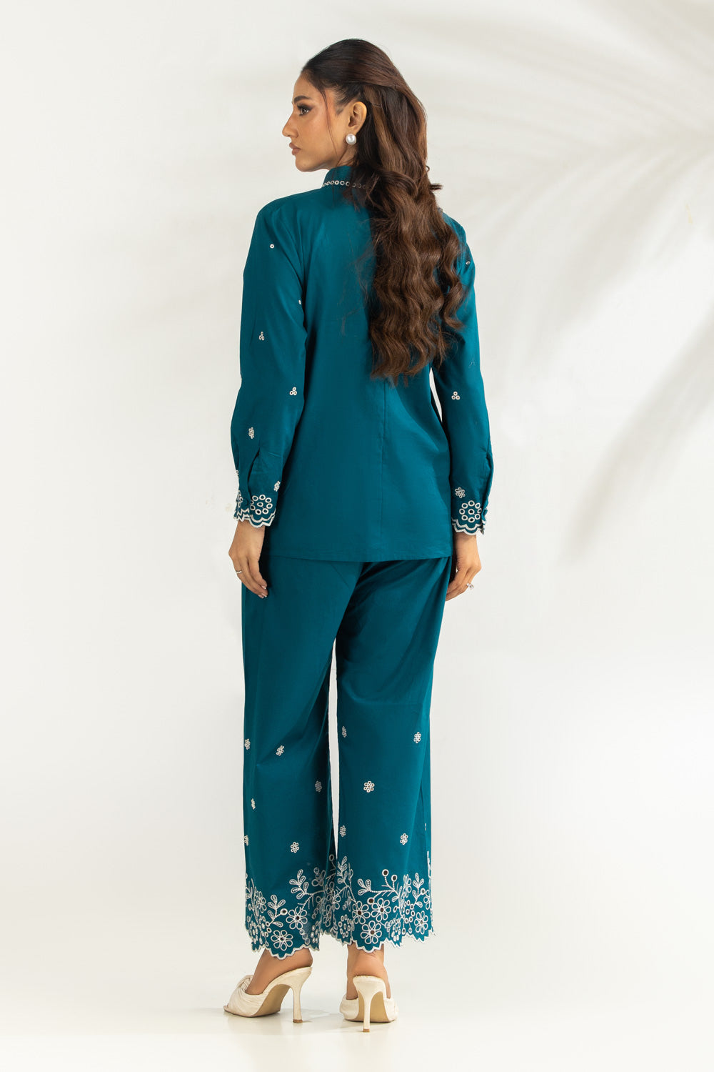 Cambric Embroidered Co-Ord Set