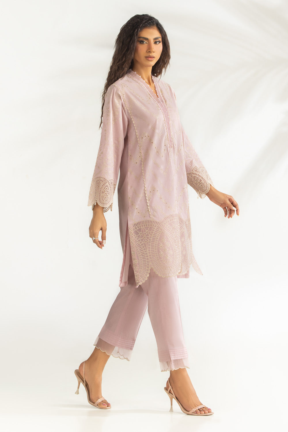 Cambric Embroidered Co-Ord Set