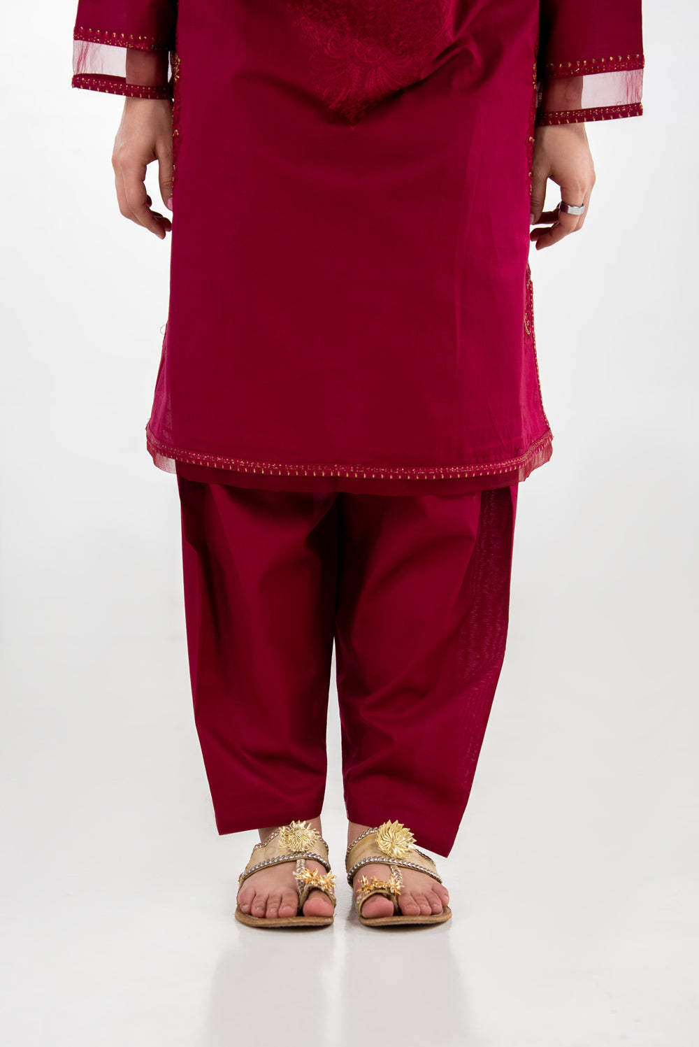 Cambric Embroidered Co-Ord Set