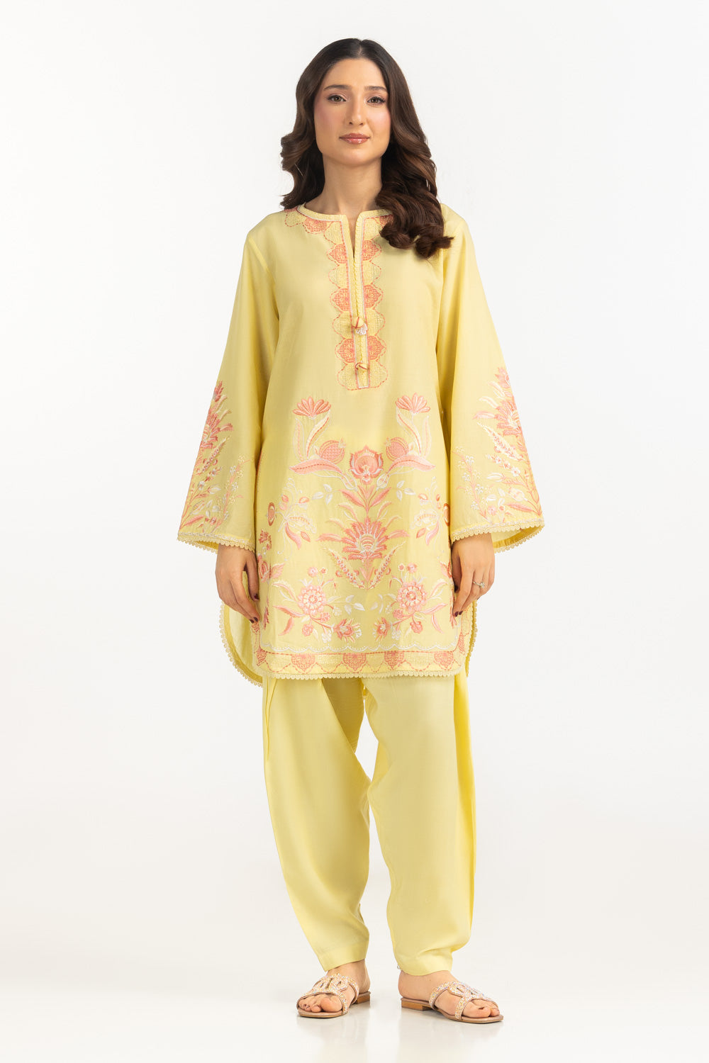 Cambric Embroidered Co-Ord Set
