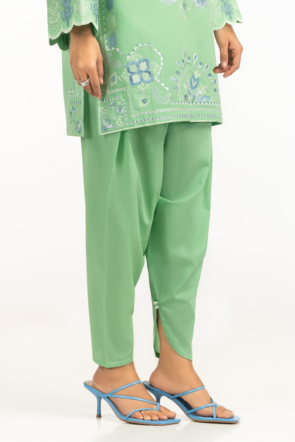 Cambric Embroidered Co-Ord Set