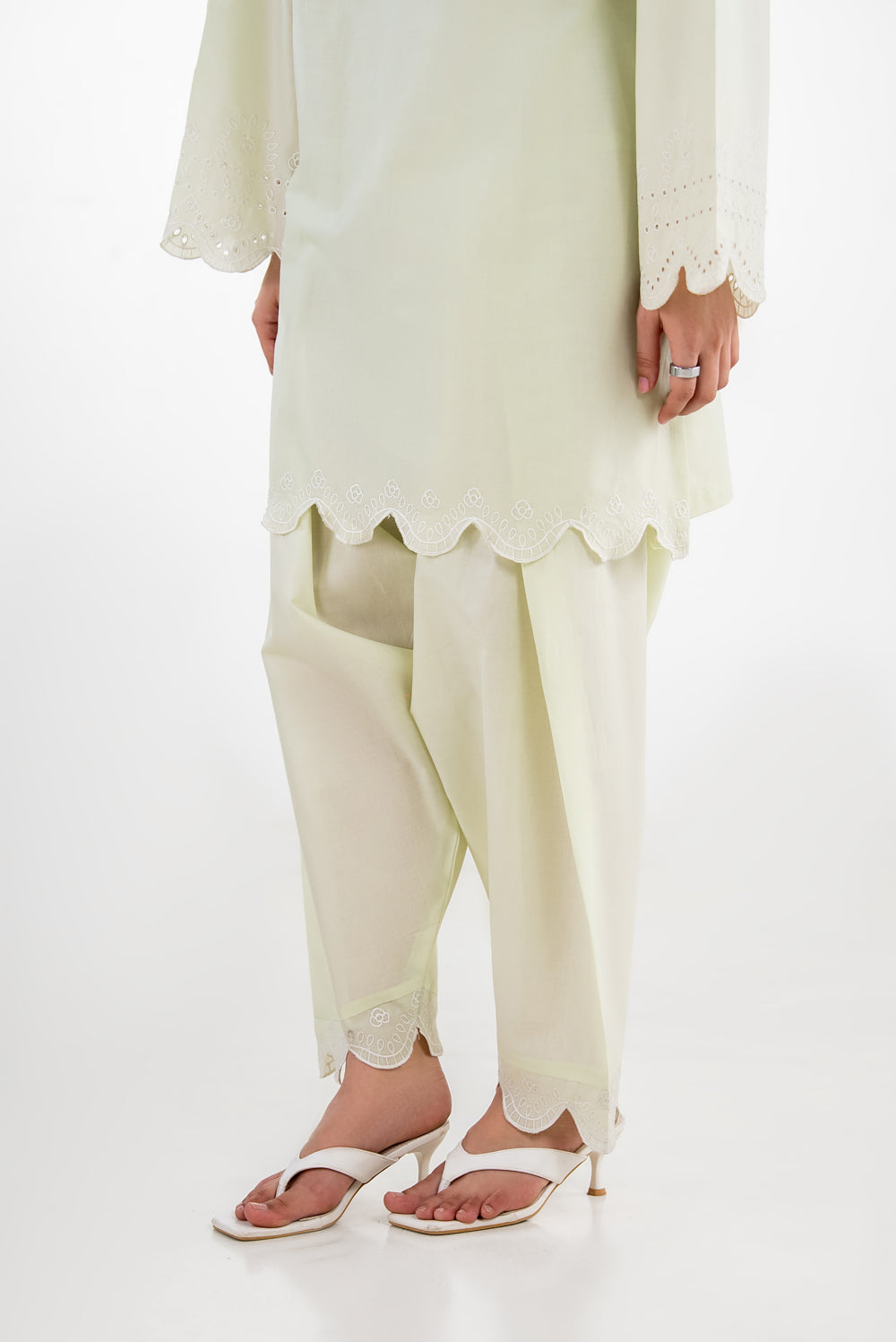 Cambric Embroidered Co-Ord Set