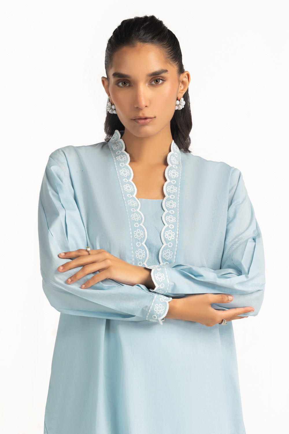 Cambric Embroidered Co-Ord Set