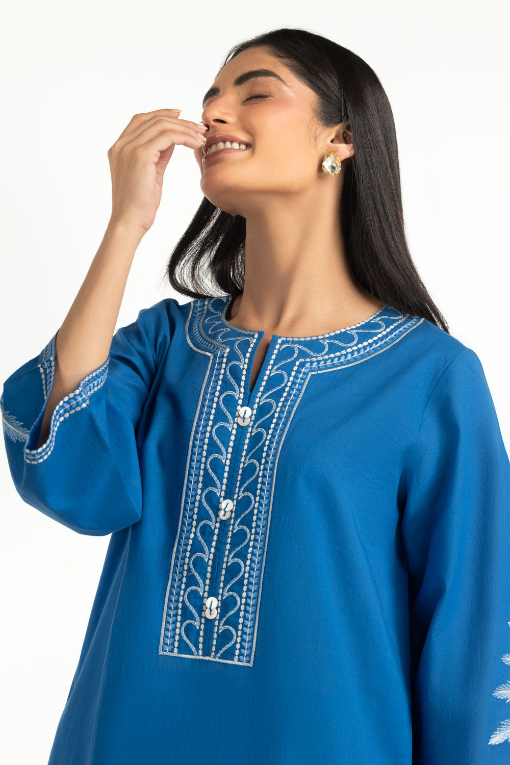 Cambric Embroidered Co-Ord Set