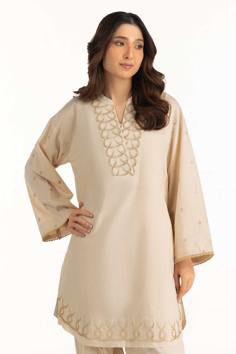 Cambric Embroidered Co-Ord Set