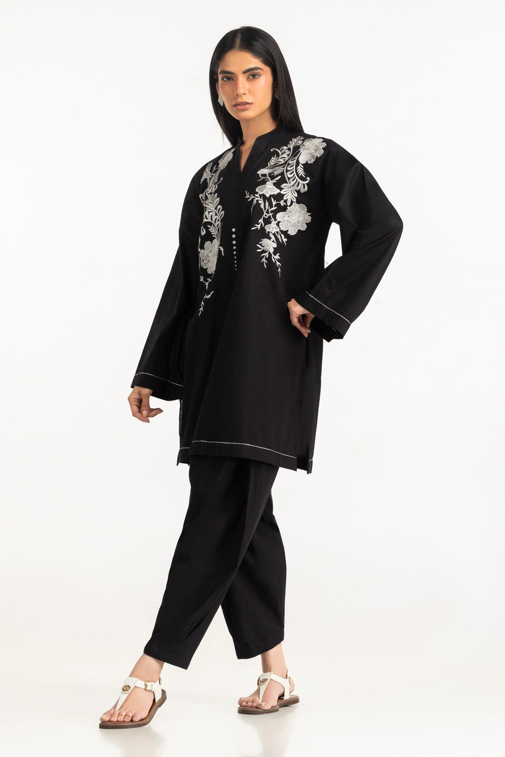 Cambric Embroidered Co-Ord Set
