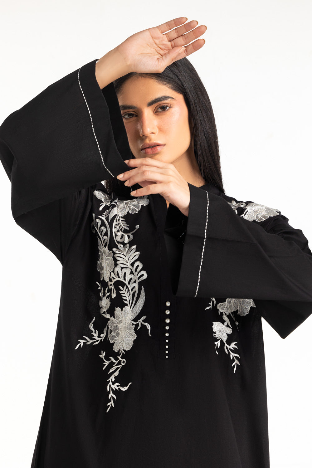 Cambric Embroidered Co-Ord Set