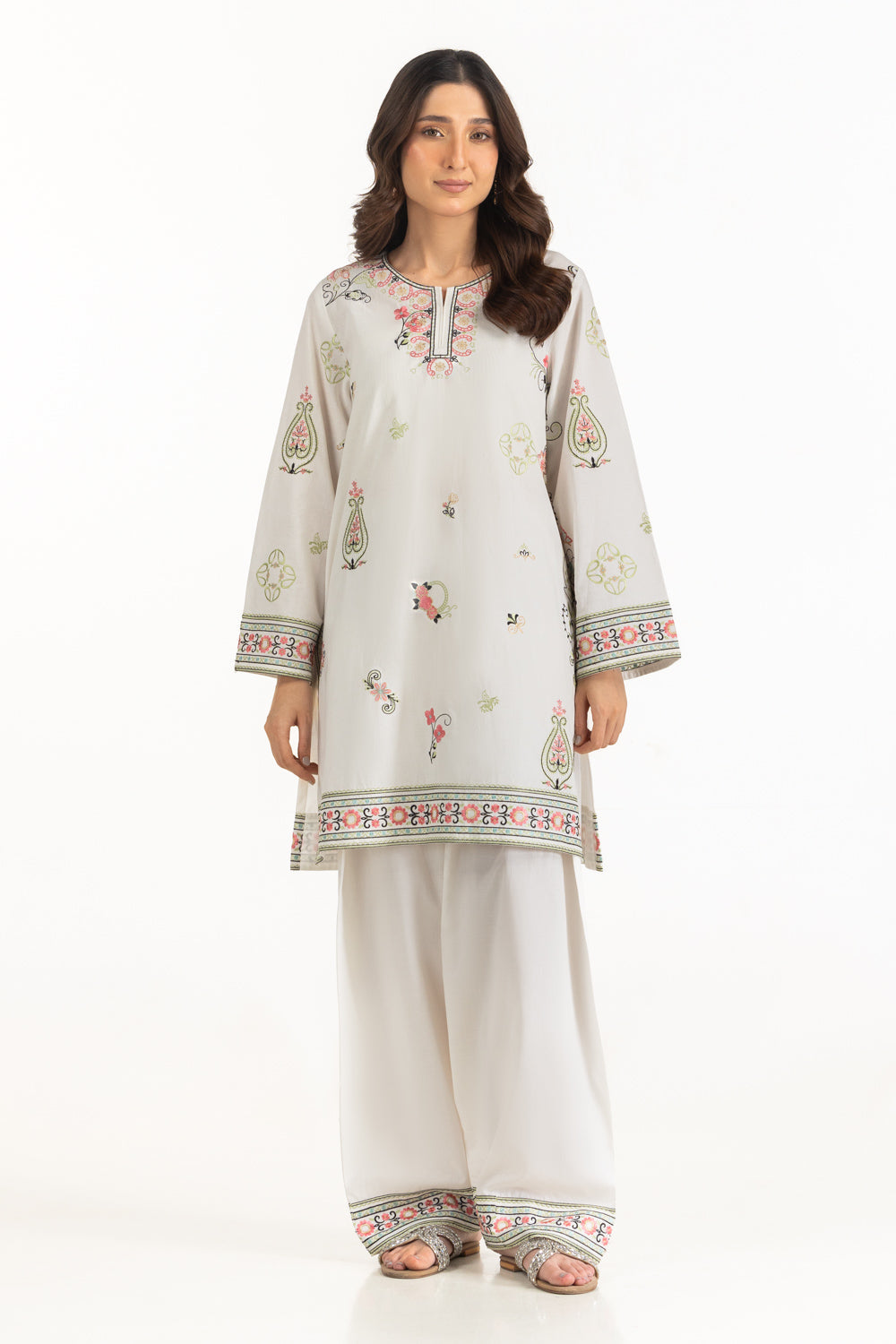 Cambric Embroidered Co-Ord Set