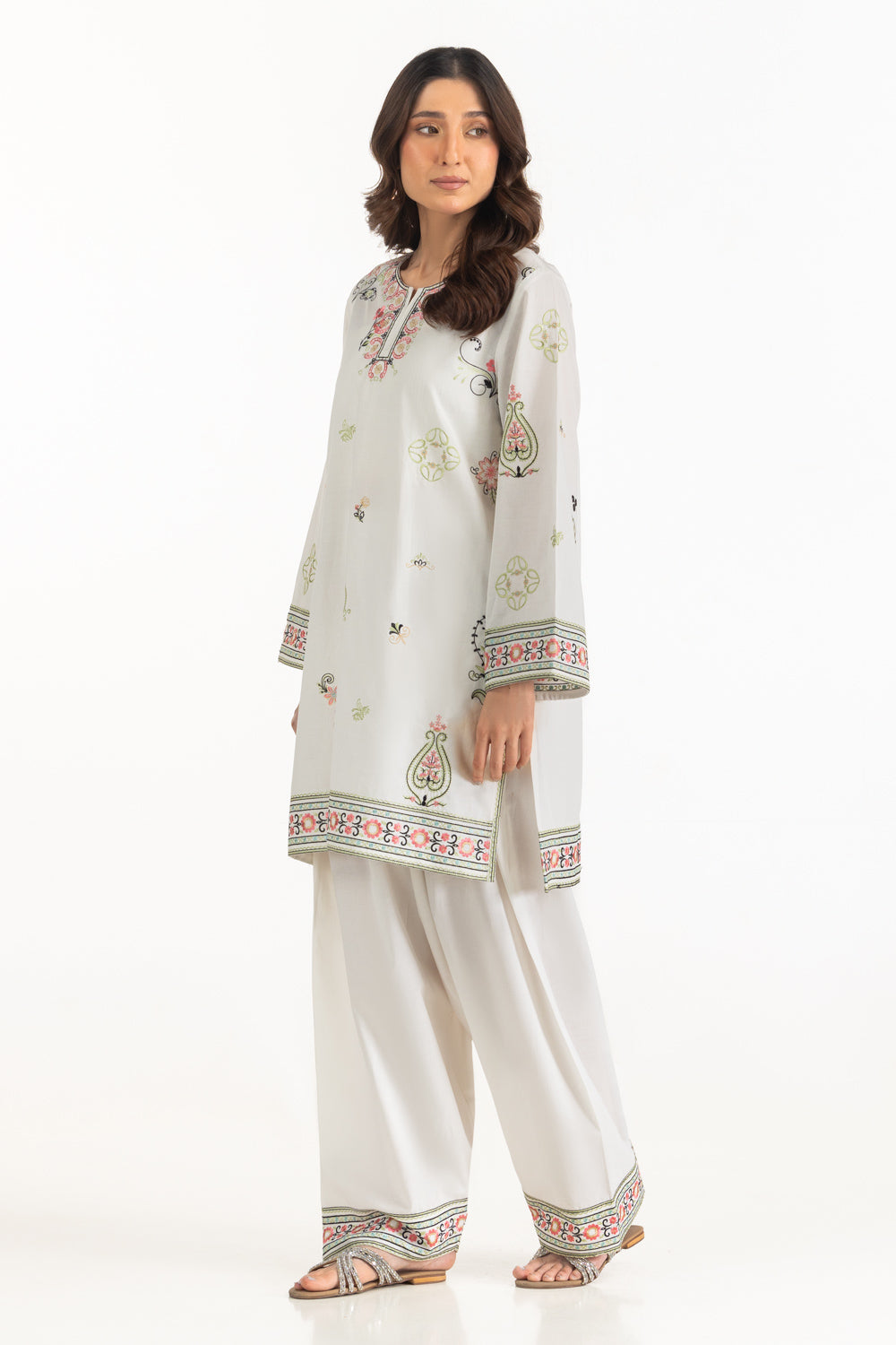 Cambric Embroidered Co-Ord Set