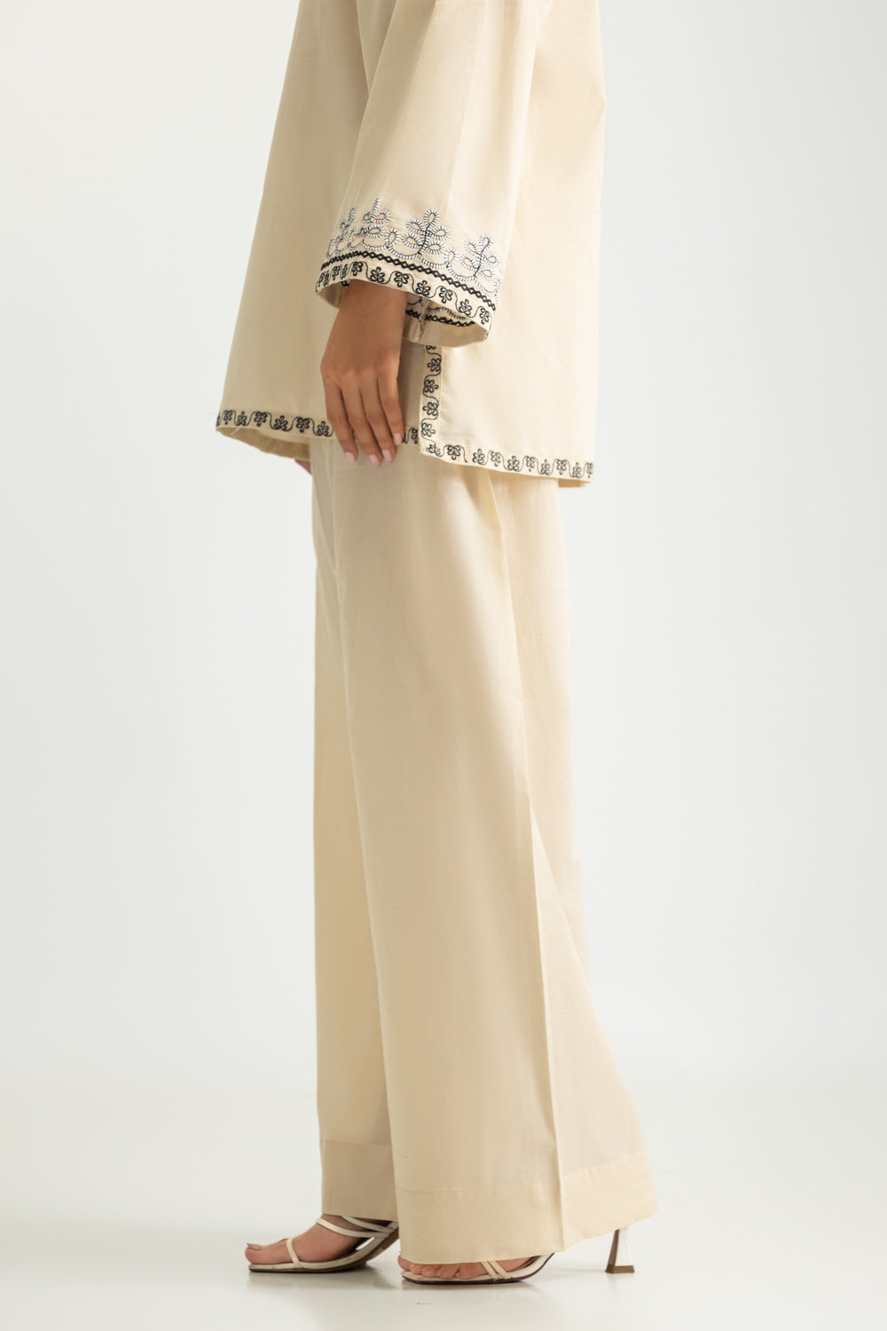 Cambric Embroidered Co-Ord Set