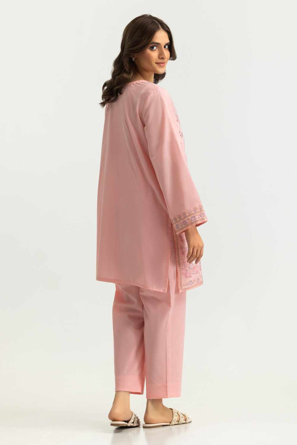 Cambric Embroidered Co-Ord Set