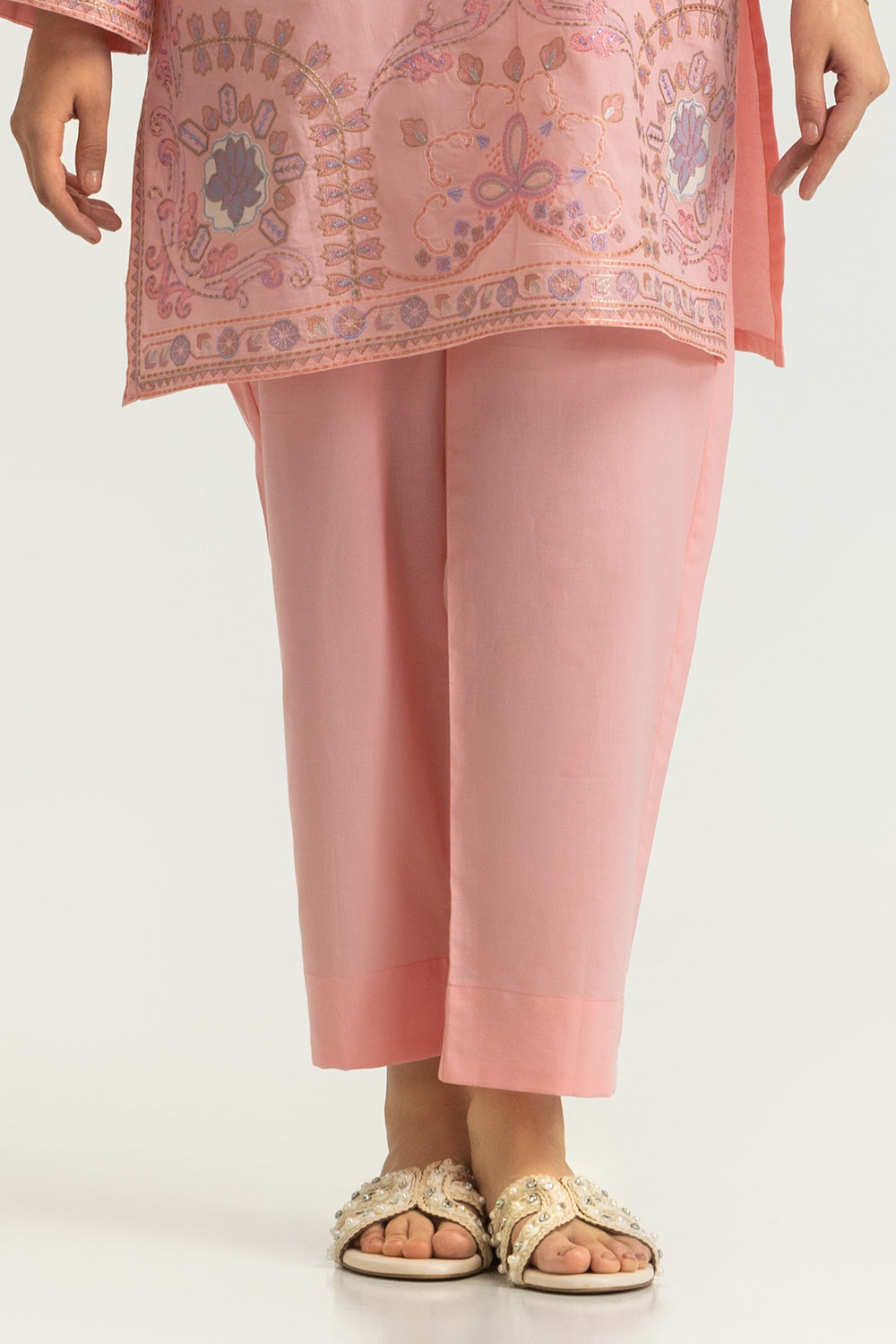 Cambric Embroidered Co-Ord Set