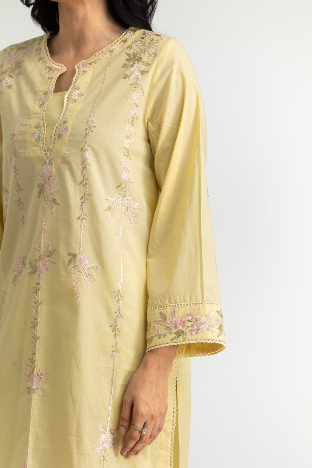 Cambric Embroidered Co-Ord Set