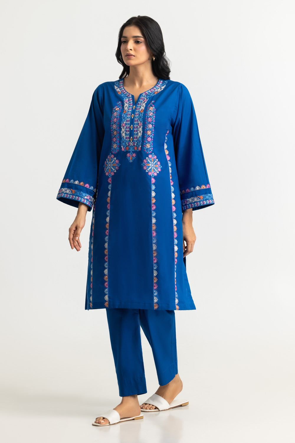 Cambric Embroidered Co-Ord Set