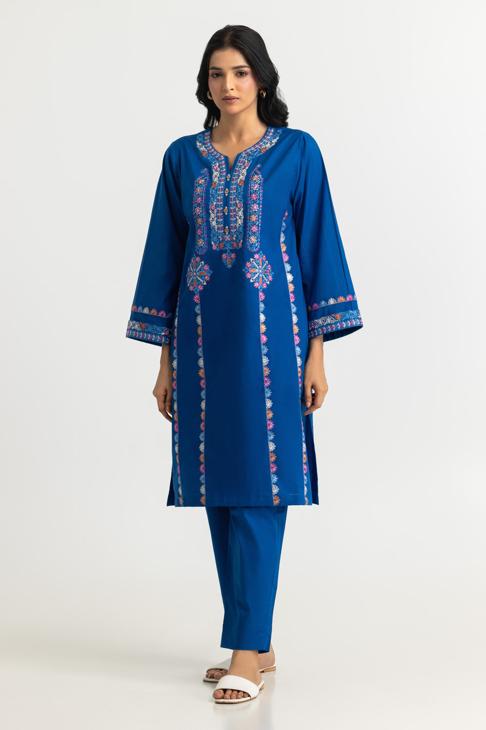 Cambric Embroidered Co-Ord Set